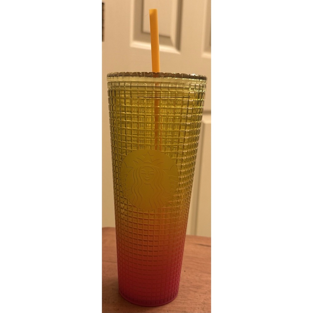 Starbucks Tumbler Venti 24 oz Summer 2022 Lemon Pink Gradient